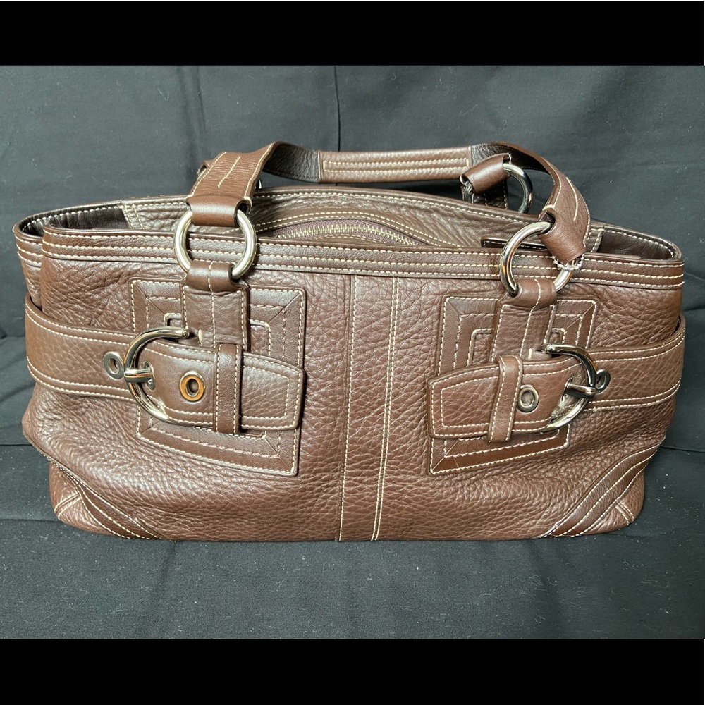 COACH Soho Pebble Brown Leather Satchel